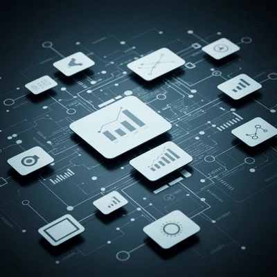Abstract representation of various web performance tools interconnected with data flow